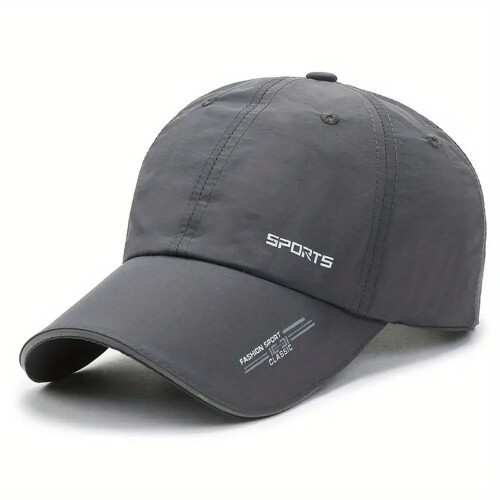 (Dark Grey) Men\'s UV Sun Cap with Reflective Stripes