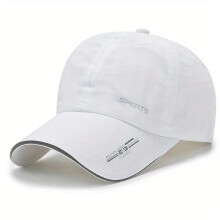 (White) Men\'s UV Sun Cap with Reflective Stripes