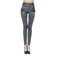 (L xl) Stretch Denim Leggings High Waist Slim Fit