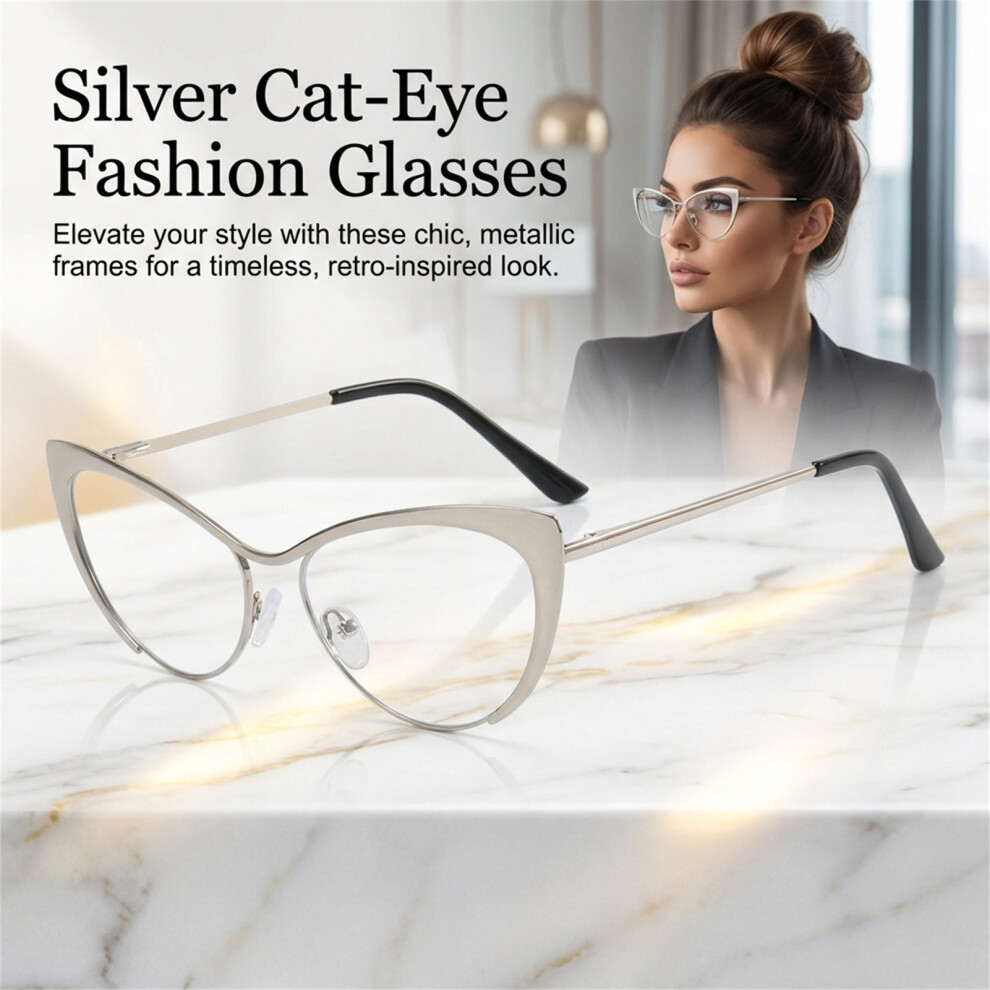 Roc-Electron (Plano Lens) Vintage Gold Cat Eye Glasses - Anti Blue Light