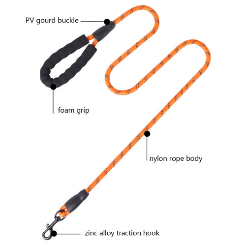 (Orange) Robuste, bissfeste Hundeleine zum Training