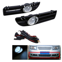 2 Pair LED Foglamp Front Grille Front Bumper Grille Fog Lights for Bora MK4 1999-2007