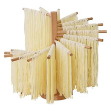 2X Nudel-Trockengestell, Nudel-Trockengestell Aus Holz, Zusammenklappbarer Spaghetti-Nudel-Trockner, Nudel-Aufhängegestell mit 16 Aufhängestangen