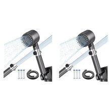 2X Ion Drops High Pressure Shower ,Filtered Showerhead with 60 Inch Hose,Shower 4 SprayMode with Water Filter