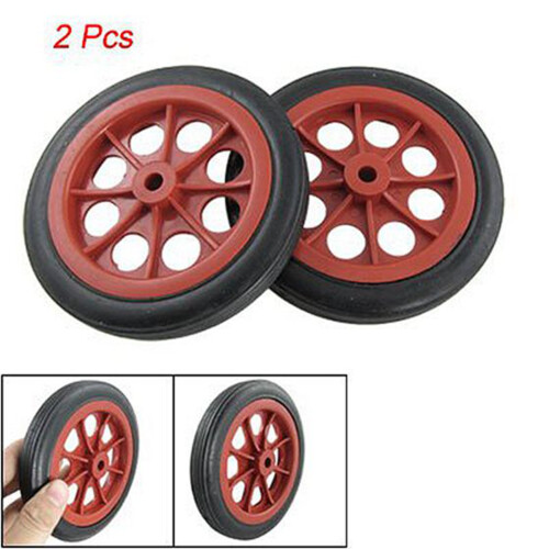 4 Pcs Replaceable Shopping Basket Cart 4.4 Inch Wheels Red Black 2
