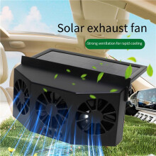 2X Auto-Lüftungsventilator, Schwarz, Solarbetrieben, Auto-Heizlüfter für Autofenster, Kühlung, Artefakt, Auto-Abluftventilator, Abkühlung