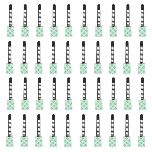 40Pcs Black Sticky Adjustable Wire Ties Cable Clips Clamp Plastic Self Adhesive Cable Ties Fix Holder Clips