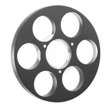 Empty Aluminum Alloy 6-Hole Tape Reel for Miniature Tape Recorders Black