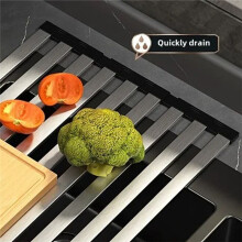 Stainless Steel Kitchen Sink Drain Rack, Sink Bowl and Dish Storage Rack, Foldable and Retractable Drain Basket