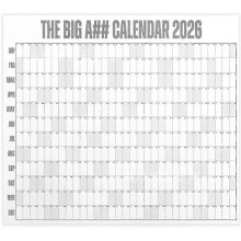 (Only Calendar, Gray) The Big A## Calendar 2026 - Oversized Wall Calendar with Pen & Stickers, 2026 Monthly Planner for Home Office, 33x43 Inches