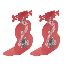 Office Metal Bookend - Heavy Duty Non Slip Decor Book Stopper Violin Shape