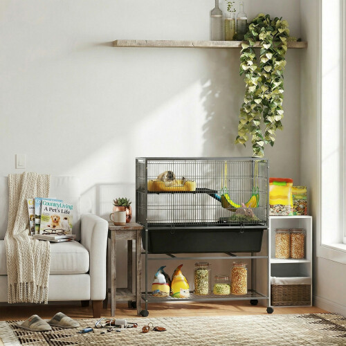 PawHut Jaula para Animale Gris 88 x 48 x 102 cm 1