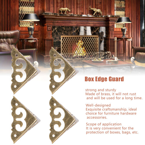 4 Pack Brass Box Corner Protectors