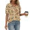 Women's  Short Sleeve Button-Down V-Neck Shirts-light khaki M 4