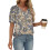 Women's  Short Sleeve Button-Down V-Neck Shirts-light khaki M 7