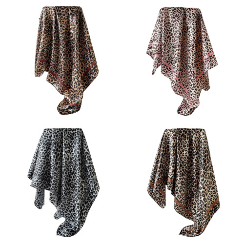 Elegant Leopard Pattern Head Scarf Square Bandana Scarf-Pink 1