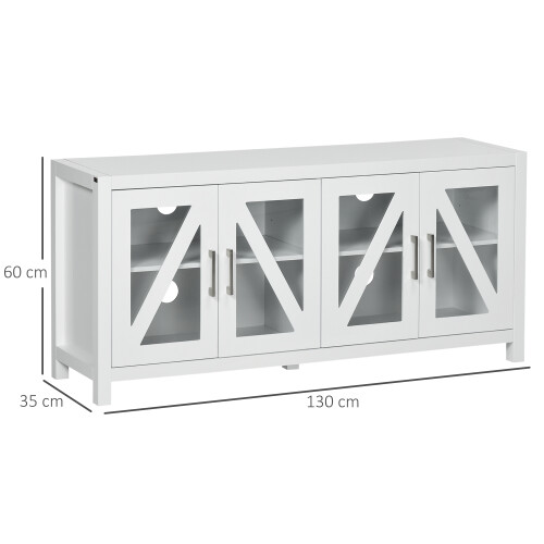 Homcom Mueble de TV Blanco 130 x 35 x 60 cm 2