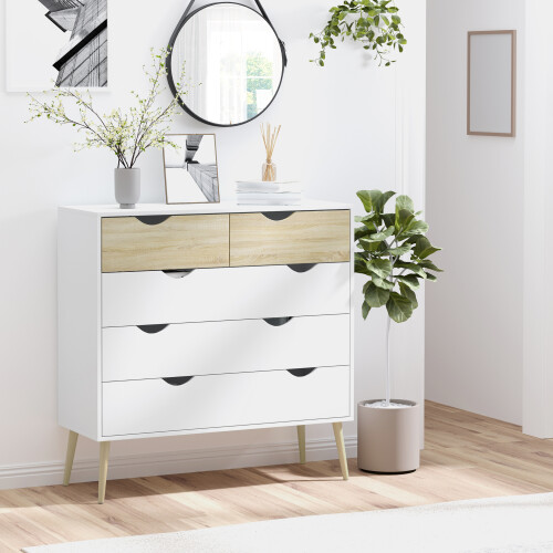 Homcom Cómoda Bicolor 99 x 39 x 101 cm 1