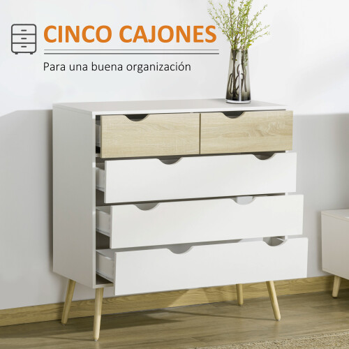 Homcom Cómoda Bicolor 99 x 39 x 101 cm 1