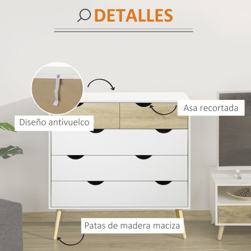 Homcom Cómoda Bicolor 99 x 39 x 101 cm 2
