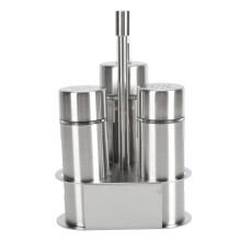 BBQ Stainless Steel Salt & Pepper Shaker Set with Viewing Window 3 Bottle Pack