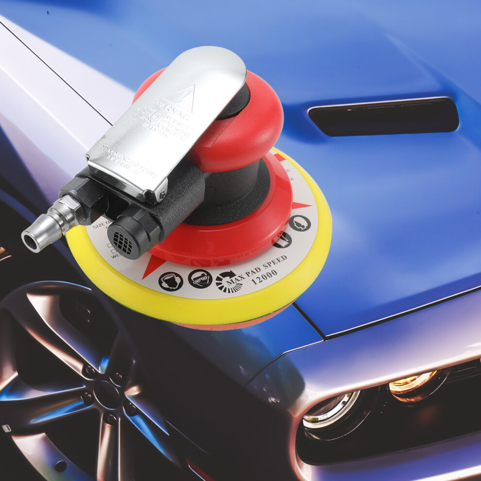 6 Inch Pneumatic Polishing Sander 10000Rpm For Car Wall Metal Wood Red 8101391606344