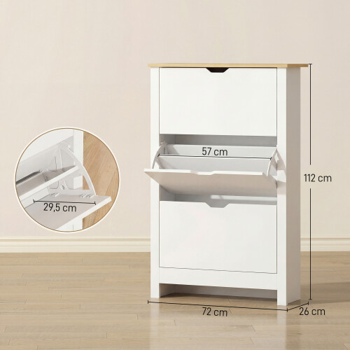 Homcom Zapatero Blanco 72 x 26 x 112 cm 2