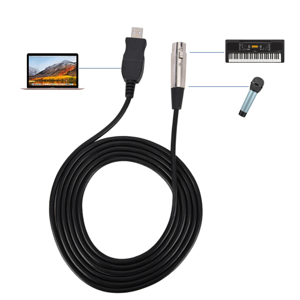 Usb To Xlr Microphone Link Cord 2.8M Black 7340572000118