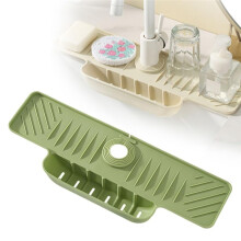 3piezas Protector Contra Salpicaduras Fregadero Cocina Tapete Drenaje Silicona Bandeja Fregadero Piedra Secado Rápido Tapete para Grifo de Fregadero