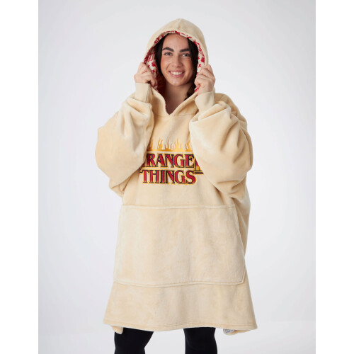 Stranger Things Blanket Hoodie (Unisex Beige) 2
