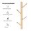 Wood Wall-Mounted Tree-Shaped Coat & Towel Rack, 4 Hooks 13