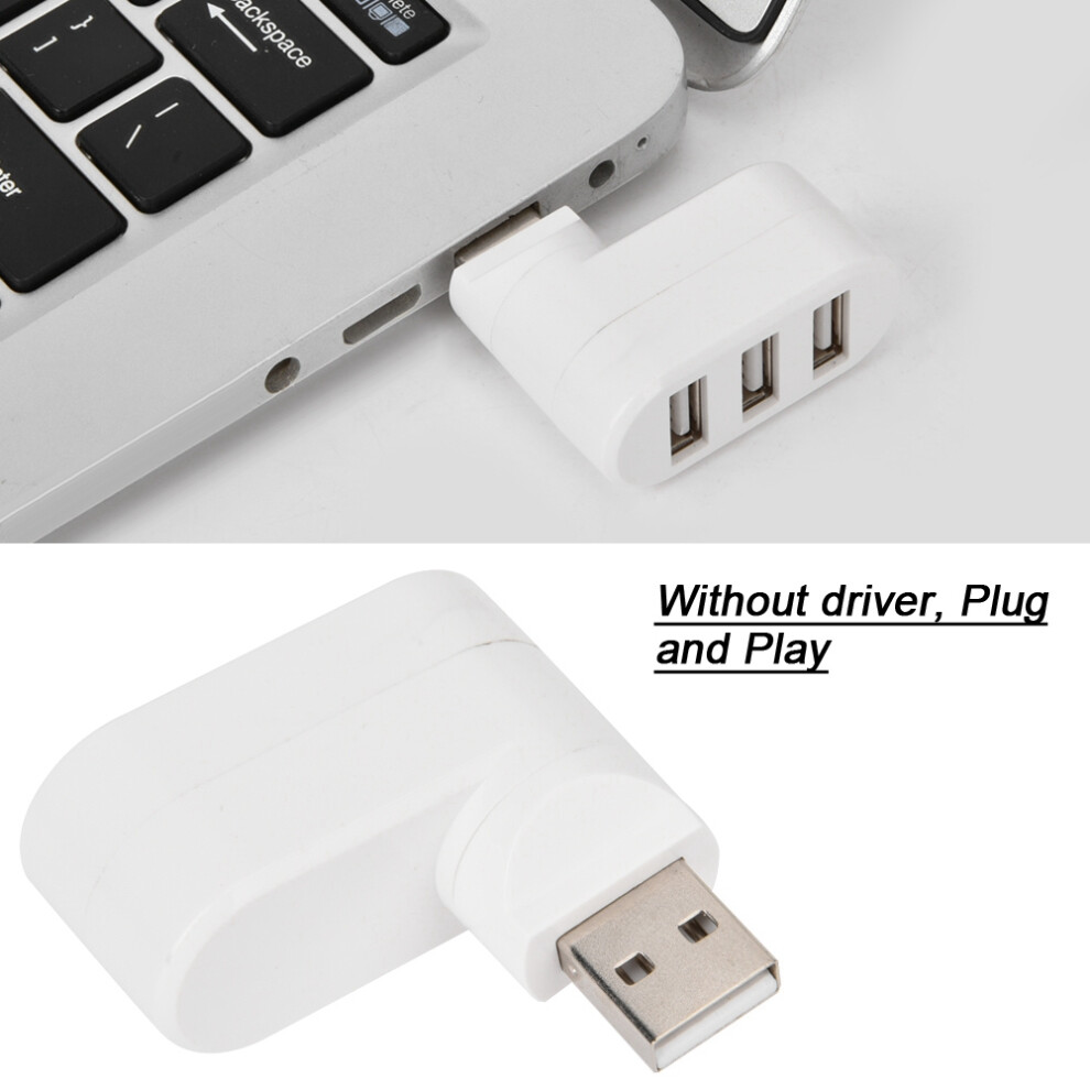 3-Port Usb 2.0 Hub Rotating Desktop Adapter 7340572106575