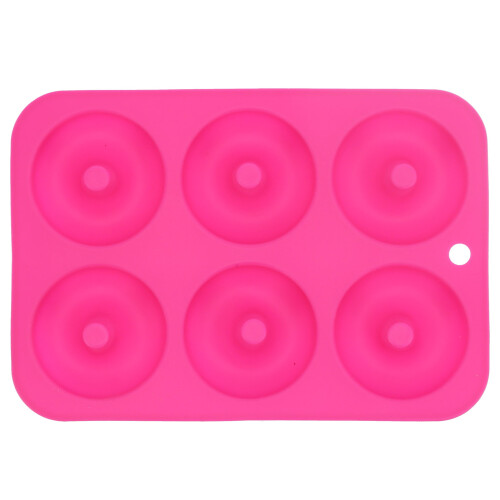 Moule à donuts en silicone, rose rouge, 6 cavités 1