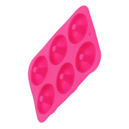 Moule à donuts en silicone, rose rouge, 6 cavités 2