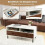 Coffee table with 2 drawers and 2 shelves. Rectangular living room table with storage space 95 x 48 x 45 cm 5