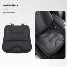 (Front Noble Black) Anti-Slip Nappa Leather Car Seat Cushion Set
