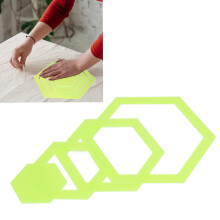 4PCS Acrylic Quilting Hex Templates Set, Multifunctional Cloth Rulers