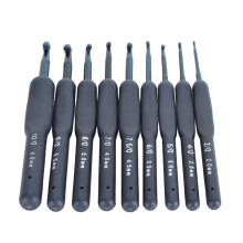 Ergonomic 9Pcs Crochet Needles Set in Blue for Beginners and Arthritic Hands