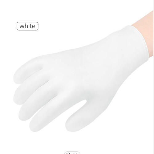 (White) Silicone Moisturizing Gloves for Dry Hands 1