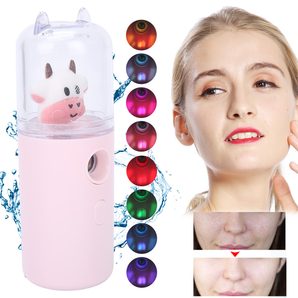 Pink Cute Cartoon Animal Facial Mist Sprayer, Portable 250Mah Battery