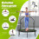 Ø101 cm mini trampoline with height-adjustable handle and 2 resistance bands green 2