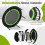 Ø101 cm mini trampoline with height-adjustable handle and 2 resistance bands green 5