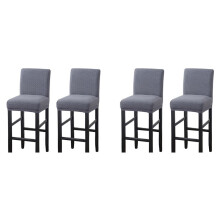 4X Reusable Pub Counter Stool Chair Covers Slipcover Stretch Removable Washable Dining Room Chair Covers Gray B