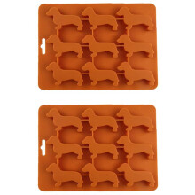 2X Silicone Dachshund Puppy Shaped Ice- Chocolate Cookie Mold DIY Home Ice Tray,Kitchen Tools Silicone Mold,Brown