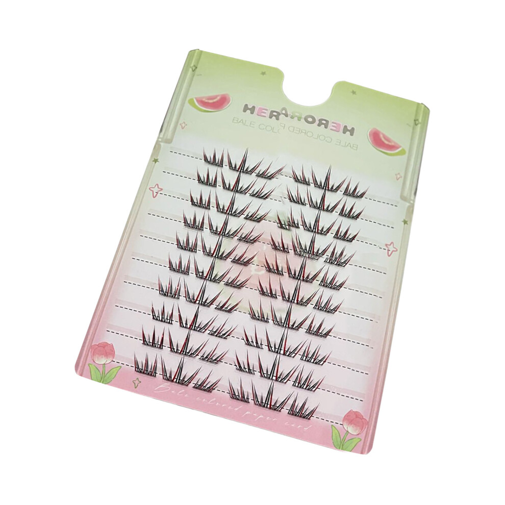 Reach-Tools (60 Cluster Glue Type) 3D Dark Red False Eyelashes, Natural Look Diy Extensions