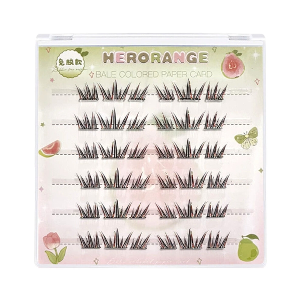 Reach-Tools (36 Cluster Glue Free) 3D Dark Red False Eyelashes, Natural Look Diy Extensions