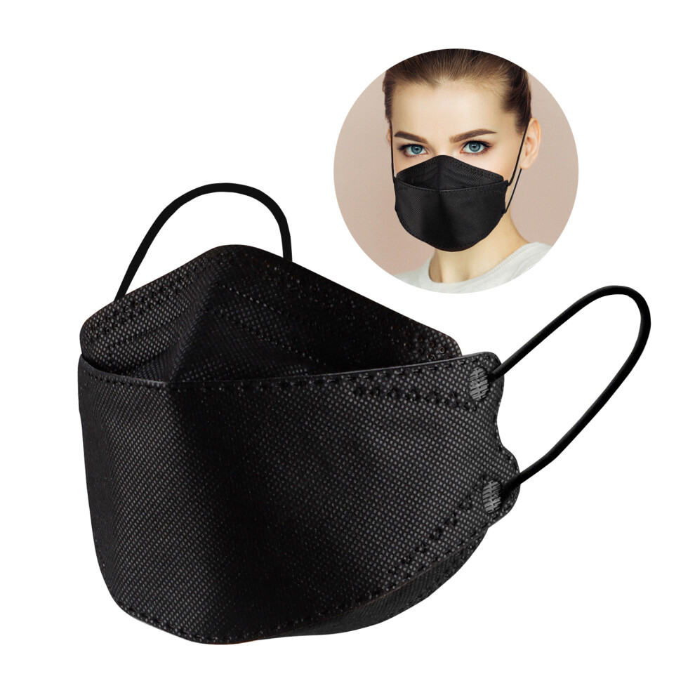 Black Dust Proof Sunscreen Adult Disposable Mask, 4-Layer Nonwoven,