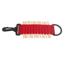 10 Tees Golf Tee Holder with Hook Portable Storage Bag Red