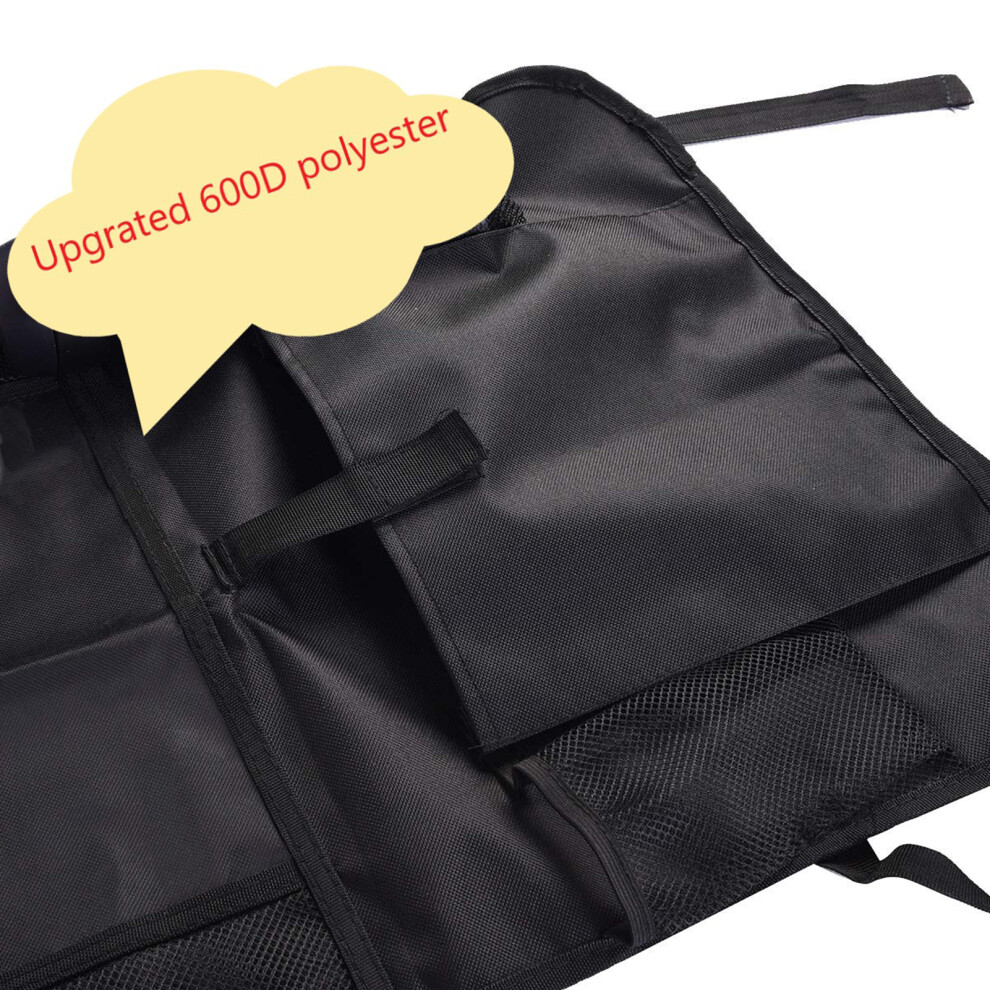 Car Backseat Organizer Large Capacity with Transparent Tablet Pocket Black