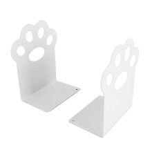 Steel Cartoon Cat Claw Bookend Organizer for Home & Office, White
